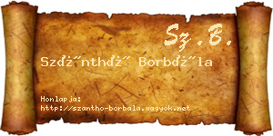 Szánthó Borbála névjegykártya